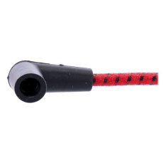 Universal 40" ignition cable/plug set cotton fabric, red/black