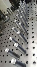 Alloy grip set "Rippled" silver 1"