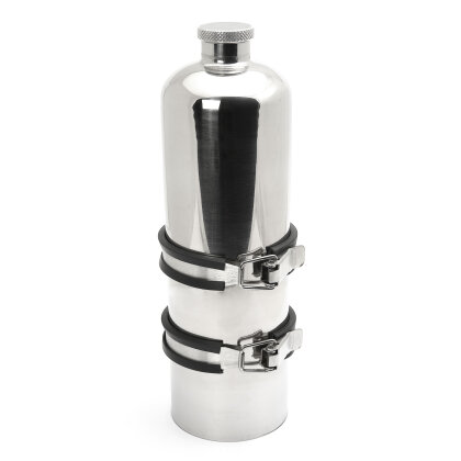 Fuel Reserve Bottle with holder 1.5L stainless steel  polished