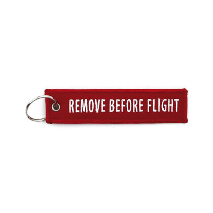 Schlüsselanhänger "REMOVE BEFORE FLIGHT", rot