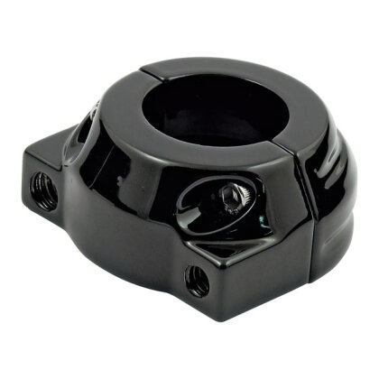 Custom Cable Throttle Clamp for 1" bars, single or dual cable, black, H-D 96-22