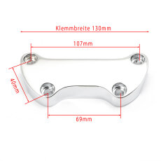 Handlebar Clamp with bar chromed for Harley®