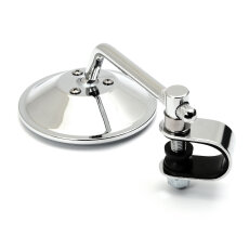 Custom Mirror round 4" chrome, E-mark, short Stem...