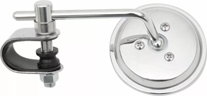 Custom Micro Mirror round 3" chrome, short Stem with Handlebarclamp