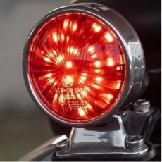 Motone "Reprobate" LED Tail Light - polished alloy- with fender mount, ECE