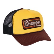 13 1/2 Trucker Cap "Its a chopper baby" braun-gelb