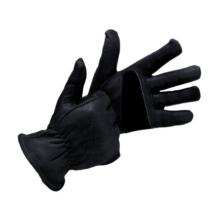Rider Gloves -L- klassische Handschuhe aus Rindsleder schwarz