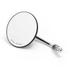 Custom Mirror round 4"/10cm black with E-mark, chrome stem, for Harley-Davidson®