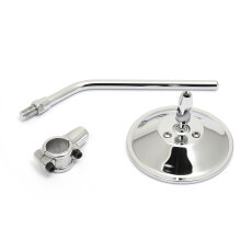 Custom Mirror round 4"10cm chrome E-mark, for 22mm handlebars