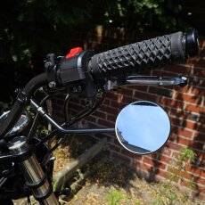 Custom Mirror round 4"10cm chrome E-mark, for 22mm handlebars
