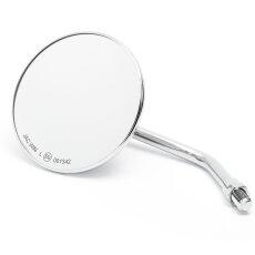 Custom Mirror round 4"10cm chrome E-mark, for 22mm handlebars