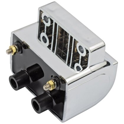 OEM Style Zündspule 12V, 4 Ohm Chrom für Harley Shovelhead und Ironhead 80-84