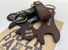 Keyring leather belt loop black