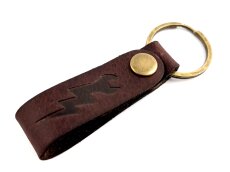Schlüsselanhänger Leder Gürtelschlaufe braun