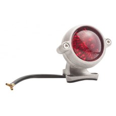 Motone "Eldorado" LED taillight - silver shot blast - with fender mount, ECE