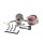 Motone "Eldorado" LED taillight - silver shot blast - with fender mount, ECE