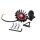 Motone "Big Fin" LED tail light black with fender mount, ECE