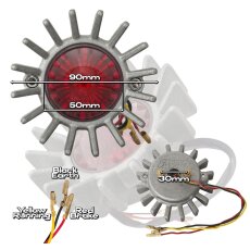 Motone "Big Fin" LED tail light sand blast with fender mount, ECE