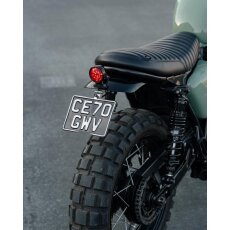 Motone "Reprobate" LED Tail Light - black alloy- with fender mount, ECE