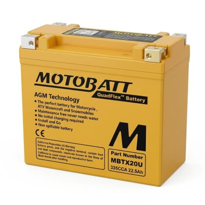 AGM Batterie MOTOBATT für Harley Softail Dyna Sportster 79-16, 4-polig 21,0Ah 320CCA