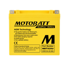AGM Battery MOTOBATT for Harley Softail Dyna Sportster 79-16 4-terminal 21Ah 320CCA
