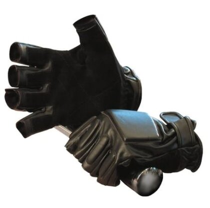 Motorrad Handschuhe fingerlos, schwarz, Leder