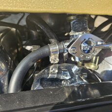 Chrom Benzinhahn 13/16" links für Harley ab 1975