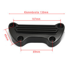 Lenkerklemme schwarz gerippt für Harley-Davidson®