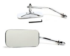 Mini Mirror Oldschool Rectangle Chrome