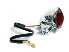 Bates Style Taillight LED Chrome / Red, ECE