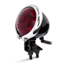 Bates Style Taillight LED Black / Chrome / Red, ECE