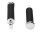 Footpegs H-D Style black ribbed w. chromed endcaps, replaces OEM 49117-77
