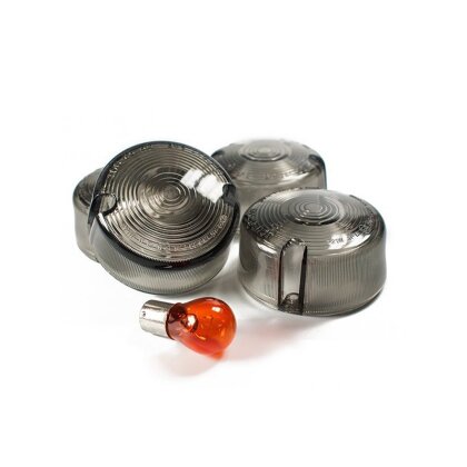 Blinkergläser Set Smoke für H-D Evo, ECE