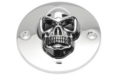 Skull Zündungsdeckel Schwarz Pointcover Totenkopf für Harley Davidson Twin Cam 